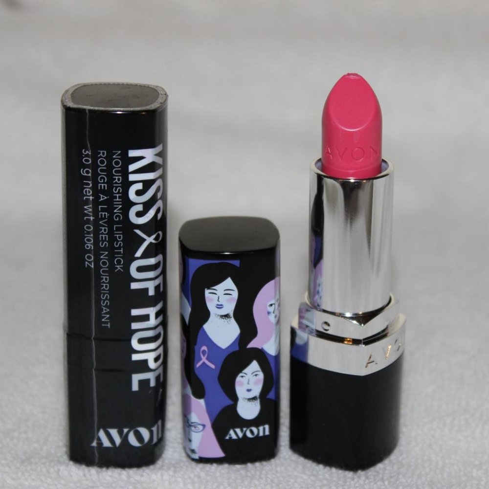 2 LOT NEW & SEALED AVON KISS OF HOPE NOURISHING LIPSTICK RASPBERRY ROSE